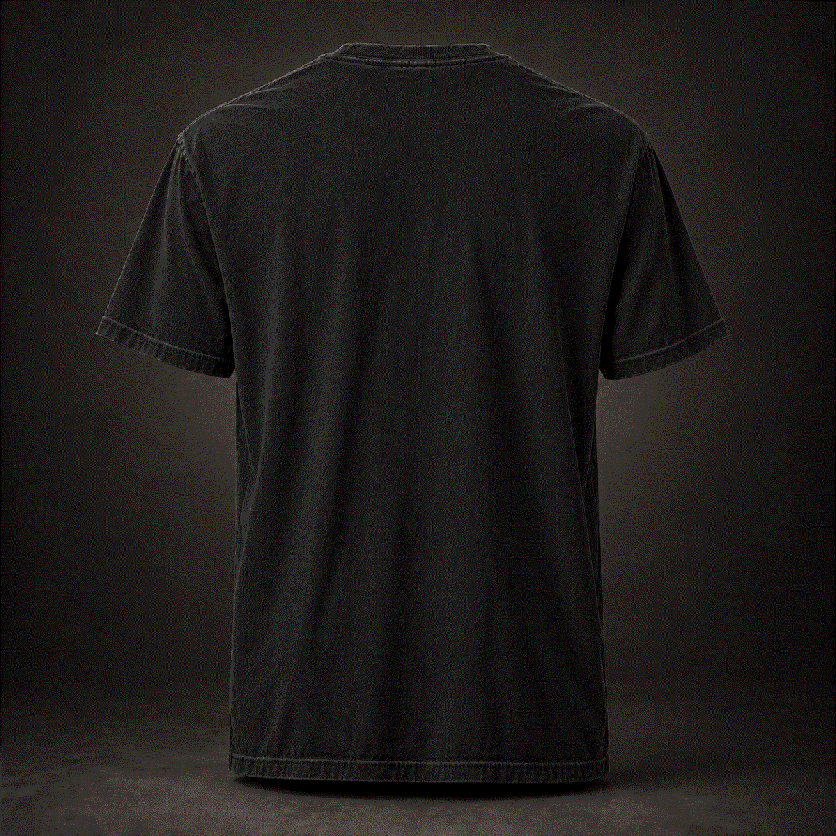 Back of black IFR Icon Tee, plain with no print